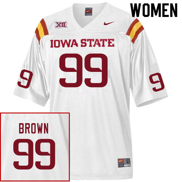 Women #99 Howard Brown Iowa State Cyclones College Football Jerseys Sale-White